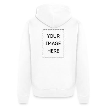 Platzhalter: Your Image Here - Unisex Premium Bio Zip Hoodie - Weiß - Hinten - Thijin (182cm)