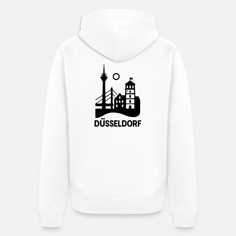 Silhouette de Düsseldorf - Veste à capuche bio Premium Unisexe - blanc
