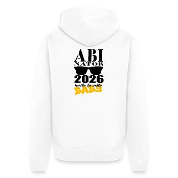 ABInator 2026 - Unisex Premium Organic Zip Hoodie - white - Back - Thijin (182cm)