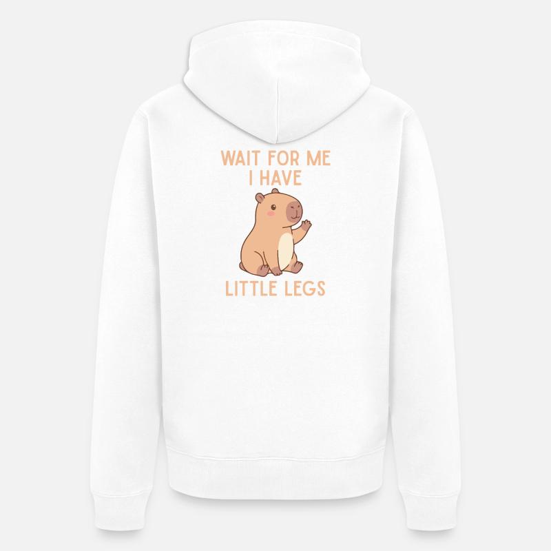 Attends-moi J’ai de Petites Jambes - Veste à capuche bio Premium Unisexe - blanc