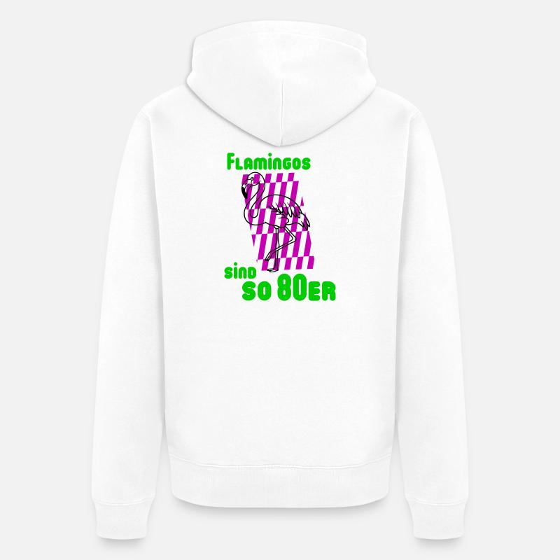 Flamingos années 80 - Veste à capuche bio Premium Unisexe - blanc