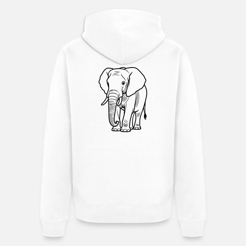 éléphant - Veste à capuche bio Premium Unisexe - blanc