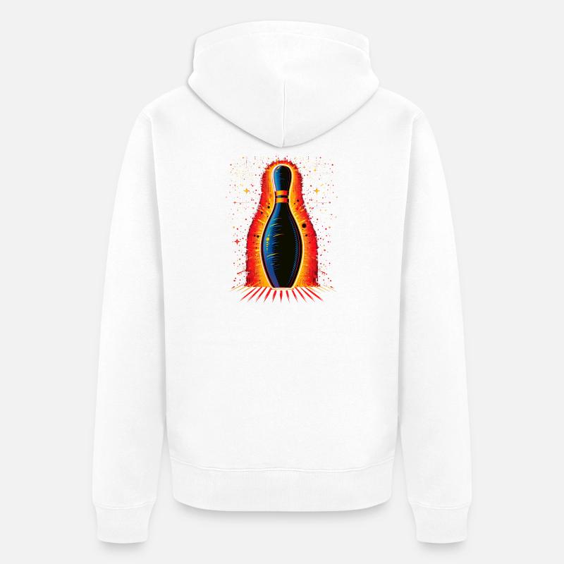 Look des années 80 de bowling - Veste à capuche bio Premium Unisexe - blanc