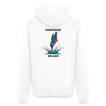 Kingfisher Splash Kingfisher River - Unisex Premium Bio Zip Hoodie - Weiß - Hinten - Thijin (182cm)
