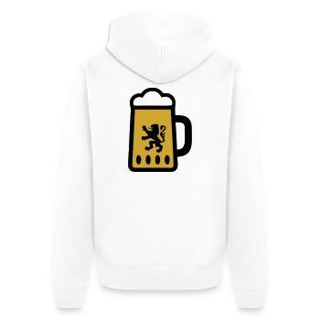 Beer Mug Bavaria Lions Coat of Arms Folk Festival - Unisex Premium Organic Zip Hoodie - white - Back - Thijin (182cm)