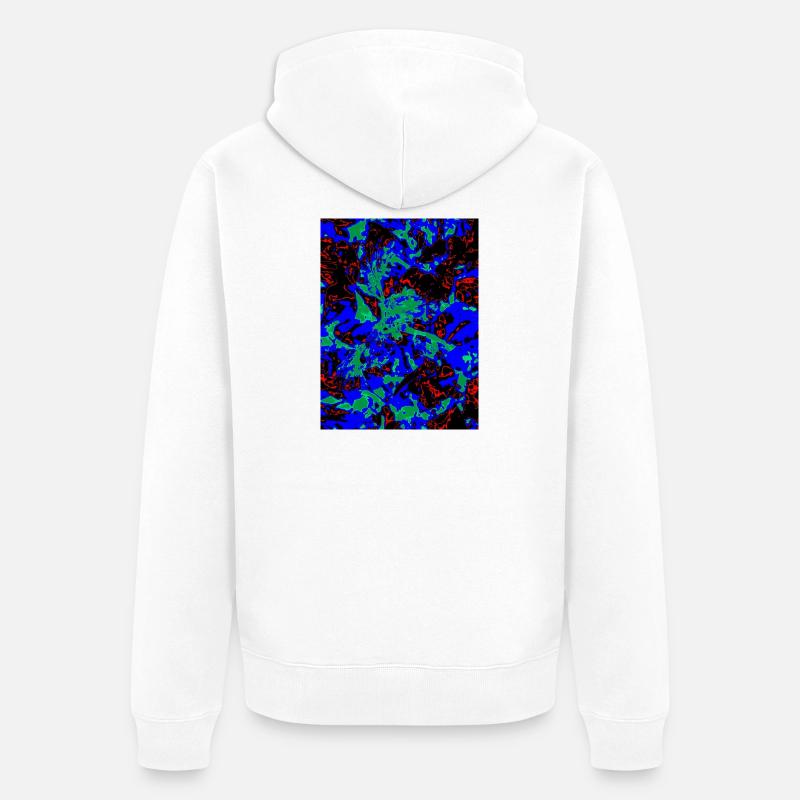Nébuleuse de la Fleur de Néon - Veste à capuche bio Premium Unisexe - blanc
