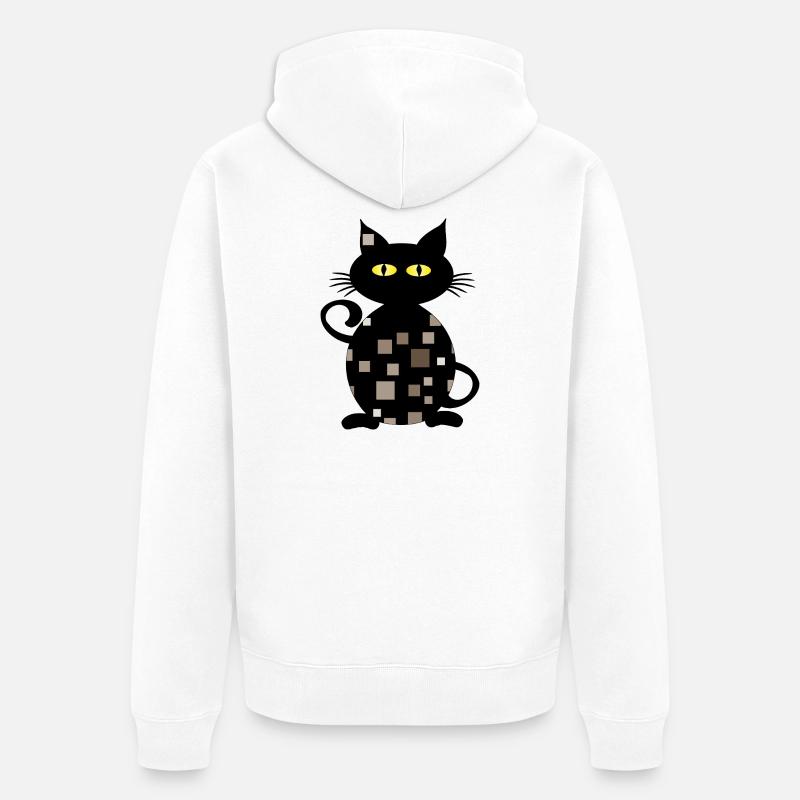 chat - Veste à capuche bio Premium Unisexe - blanc