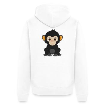 Baby gorilla - Unisex Premium Organic Zip Hoodie - white - Back - Thijin (182cm)