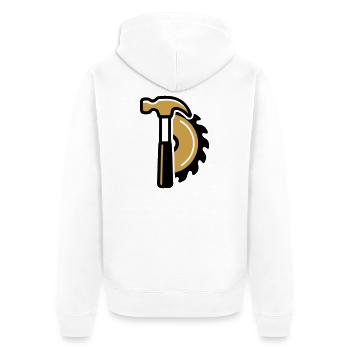 Hammer Kreissaege Logo - Unisex Premium Bio Zip Hoodie - Weiß - Hinten - Thijin (182cm)