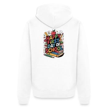Bon premier jour d’école Livres - Veste à capuche bio Premium Unisexe - blanc - Dos - Thijin (182cm)