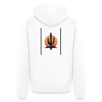 Desert Sun Cactus Silhouette - Unisex Premium Organic Zip Hoodie - white - Back - Thijin (182cm)
