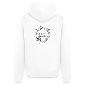 Kochkunst Grillabend - Unisex Premium Bio Zip Hoodie - Weiß - Hinten - Thijin (182cm)