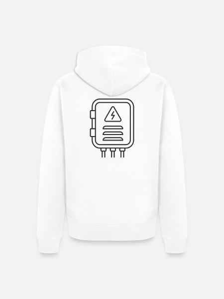 Elektrischer Verteilerverteiler - Unisex Premium Bio Zip Hoodie - Weiß