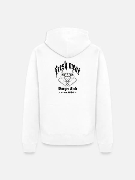 Wütende Stier-Emblem - Unisex Premium Bio Zip Hoodie - Weiß
