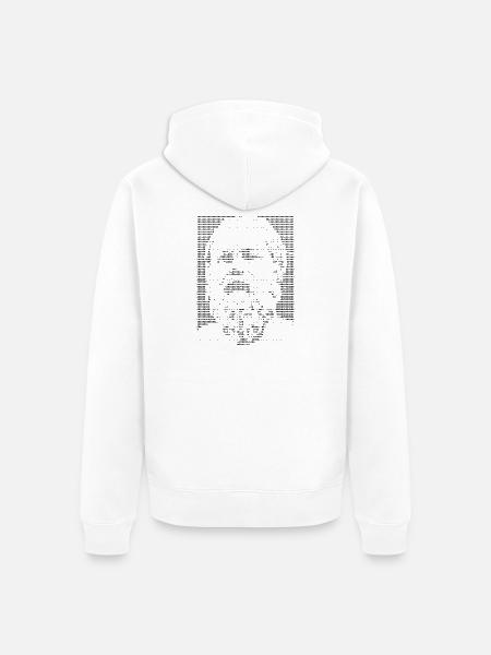 Sokrates ASCII Kunstporträt - Unisex Premium Bio Zip Hoodie - Weiß