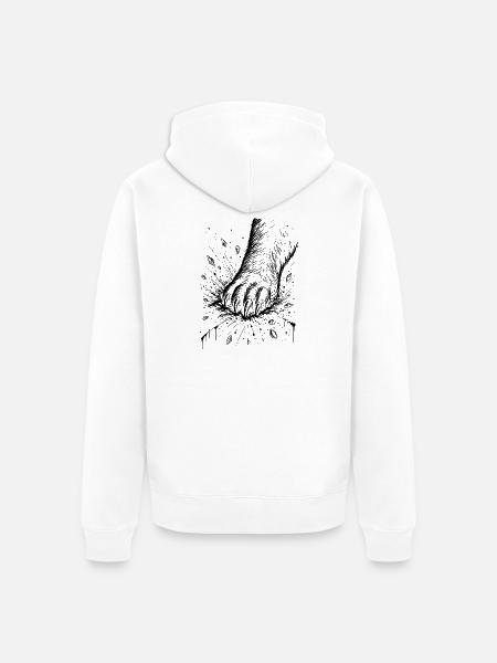 Bärentatze - Unisex Premium Bio Zip Hoodie - Weiß