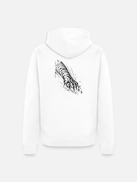 Tiger Pfote - Unisex Premium Bio Zip Hoodie - Weiß