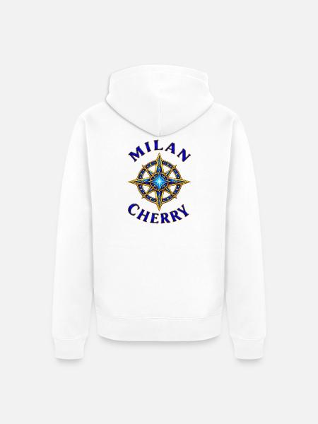 Milan und Cherry – Sternenkompass - Unisex Premium Bio Zip Hoodie - Weiß