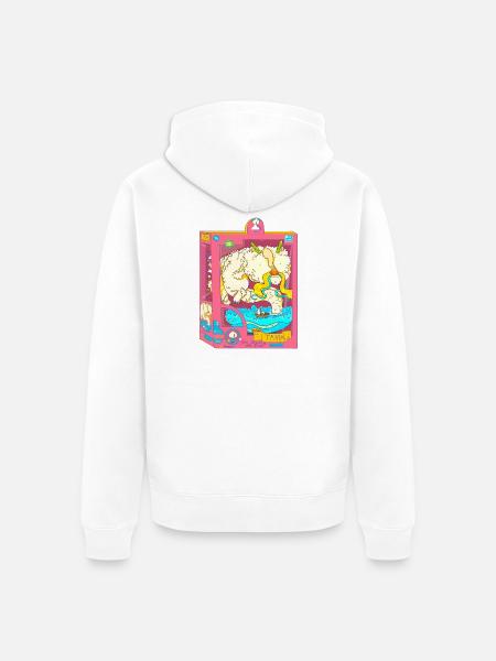Der Drache und das Boot - Unisex Premium Bio Zip Hoodie - Weiß