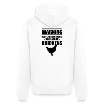 Huhn Humor Spruch - Unisex Premium Bio Zip Hoodie - Weiß - Hinten - Thijin (182cm)