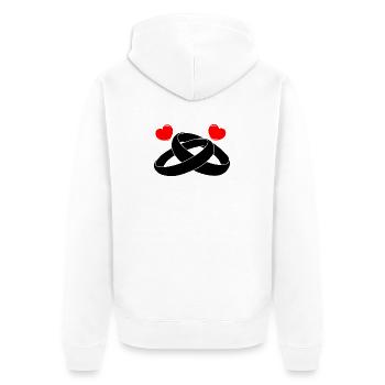 Alliances avec cœur - Veste à capuche bio Premium Unisexe - blanc - Dos - Thijin (182cm)