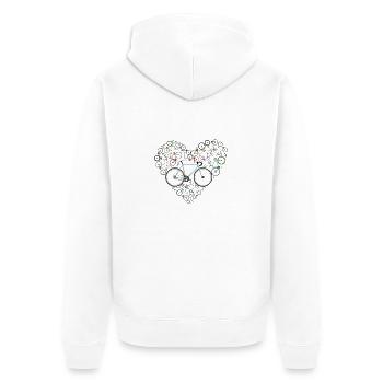 I love my BIKE - Unisex Premium Bio Zip Hoodie - Weiß - Hinten - Thijin (182cm)