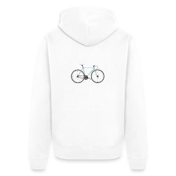 Fahrradsport - Unisex Premium Bio Zip Hoodie - Weiß - Hinten - Thijin (182cm)