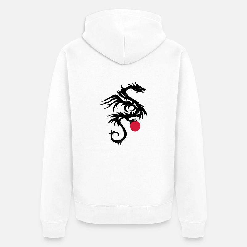 Drachen DRAKO 1 - Unisex Premium Bio Zip Hoodie - Weiß