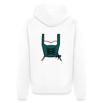 Dirndl - Unisex Premium Bio Zip Hoodie - Weiß - Hinten - Thijin (182cm)
