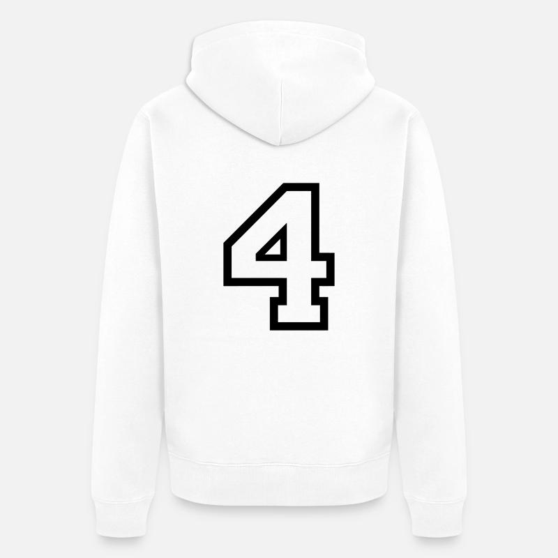 DIE NUMMER VIER - 4 - Unisex Premium Bio Zip Hoodie - Weiß