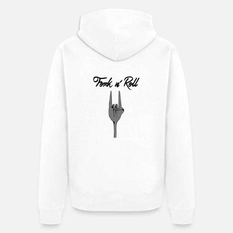 Fork n' Roll - Veste à capuche bio Premium Unisexe - blanc