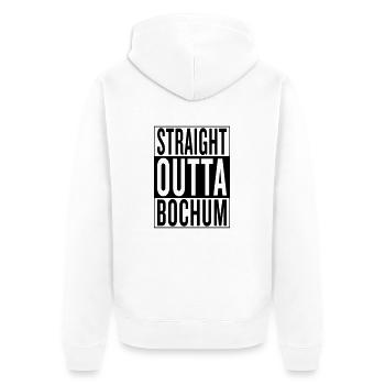 straight outta Bochum - Unisex Premium Bio Zip Hoodie - Weiß - Hinten - Thijin (182cm)