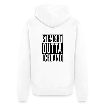 Iceland - Unisex Premium Bio Zip Hoodie - Weiß - Hinten - Thijin (182cm)