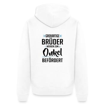 Großartige Brüder werden zum Onkel befördert - Unisex Premium Bio Zip Hoodie - Weiß - Hinten - Thijin (182cm)