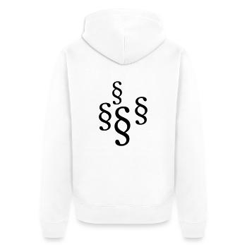 paragraph - Unisex Premium Bio Zip Hoodie - Weiß - Hinten - Thijin (182cm)