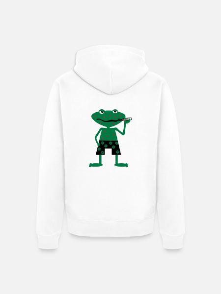 sick frog - Unisex Premium Organic Zip Hoodie - white