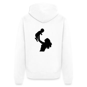 Maman et Bébé - Veste à capuche bio Premium Unisexe - blanc - Dos - Thijin (182cm)