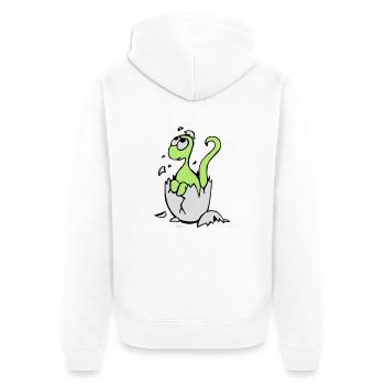 Bébé Dinosaure - Veste à capuche bio Premium Unisexe - blanc - Dos - Thijin (182cm)