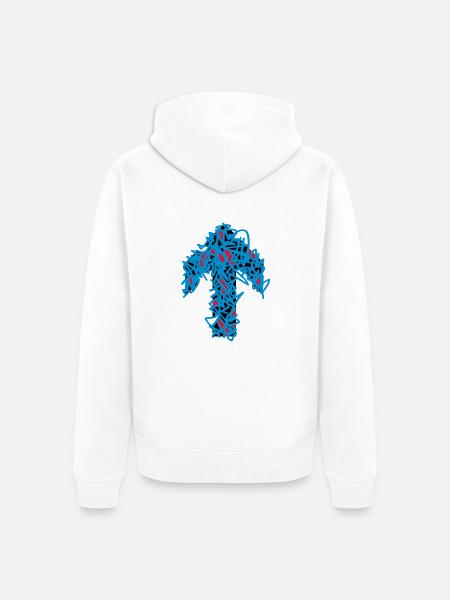 pfeil-nach-oben - Unisex Premium Bio Zip Hoodie - Weiß