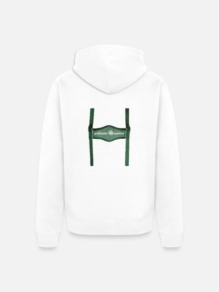 Lederhose Mann - Unisex Premium Bio Zip Hoodie - Weiß