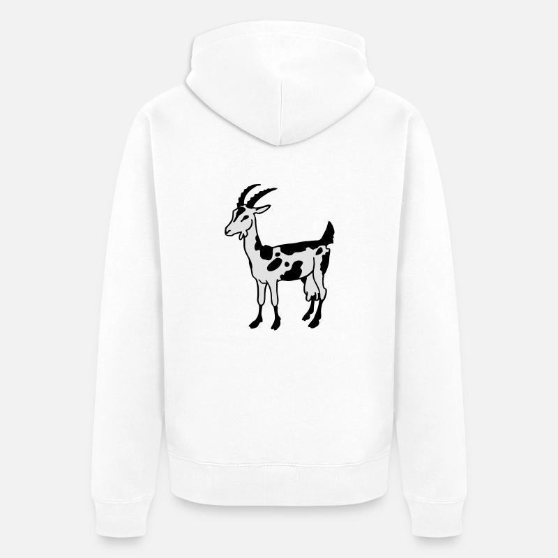 Goat - Unisex Premium Organic Zip Hoodie - white