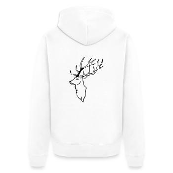 Deer - Unisex Premium Organic Zip Hoodie - white - Back - Thijin (182cm)