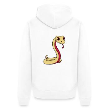 serpent visage tête gecko lézard reptile réel - Veste à capuche bio Premium Unisexe - blanc - Dos - Thijin (182cm)