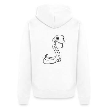 tête de serpent de visage gecko lézard reptile réel - Veste à capuche bio Premium Unisexe - blanc - Dos - Thijin (182cm)