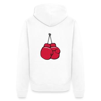 Boxing Gloves - Unisex Premium Organic Zip Hoodie - white - Back - Thijin (182cm)