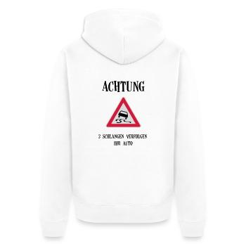 3 Schlangen - Unisex Premium Bio Zip Hoodie - Weiß - Hinten - Thijin (182cm)