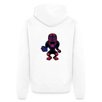 rugby mask - Unisex Premium Organic Zip Hoodie - white - Back - Thijin (182cm)