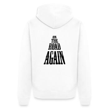 on_the_road_again - Unisex Premium Bio Zip Hoodie - Weiß - Hinten - Thijin (182cm)
