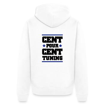 CENT POUR CENT TUNING - Veste à capuche bio Premium Unisexe - blanc - Dos - Thijin (182cm)