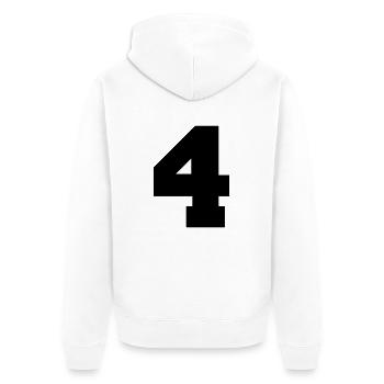4 - Unisex Premium Bio Zip Hoodie - Weiß - Hinten - Thijin (182cm)